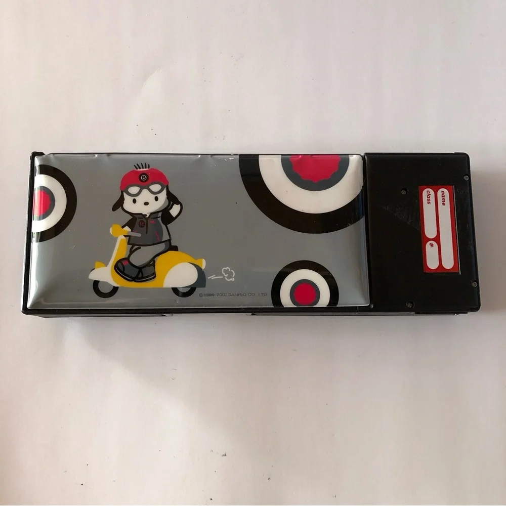 RARE Vintage Pochacco Scooter Sanrio Folding Padded Puffy Pencil Case 1989 2002
